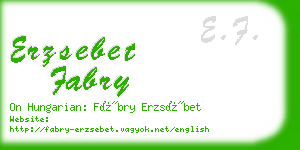 erzsebet fabry business card